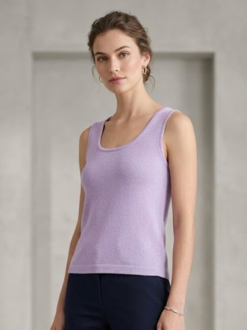 72% wool St. John Women's Lavender Tank Top A0218